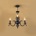 Contemporary Industrial Twig Candle Shaped Iron 3/5/6/8/10 Light Chandelier for Living Room BulbSquare