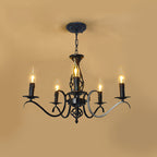 Contemporary Industrial Twig Candle Shaped Iron 3/5/6/8/10 Light Chandelier for Living Room BulbSquare