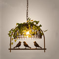 Contemporary Industrial Birdcage Bird Plant Rectangle Linear Iron 1/4 Light Chandelier for Dining Room BulbSquare