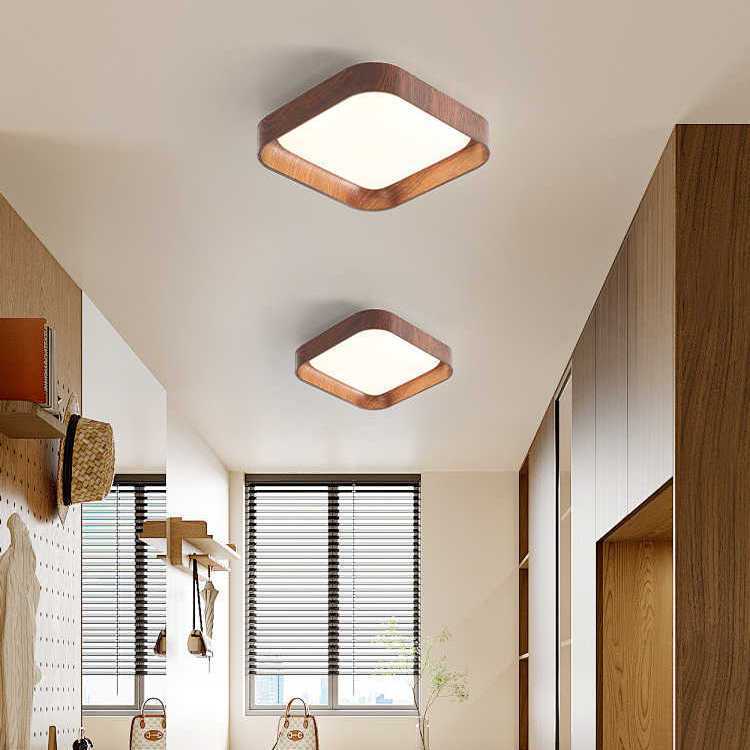 Modern Minimalist ABS PC Square Round LED Flush Mount Ceiling Light For Hallway Lumendat