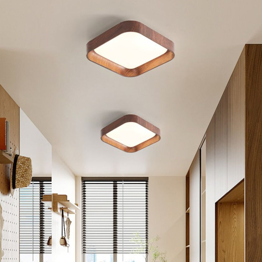 Modern Minimalist ABS PC Square Round LED Flush Mount Ceiling Light For Hallway Lumendat