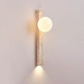 Modern Minimalist Rectangle Linear Yellow Travertine 2-Light Wall Sconce Lamp For Bedroom