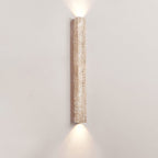 Modern Minimalist Rectangle Linear Yellow Travertine 2-Light Wall Sconce Lamp For Bedroom