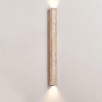 Modern Minimalist Rectangle Linear Yellow Travertine 2-Light Wall Sconce Lamp For Bedroom