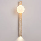 Modern Minimalist Rectangle Linear Yellow Travertine 2-Light Wall Sconce Lamp For Bedroom