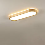 Traditional Japanese Rectangular Solid Wood Acrylic LED Flush Mount Ceiling Light For Living Room Lumendat