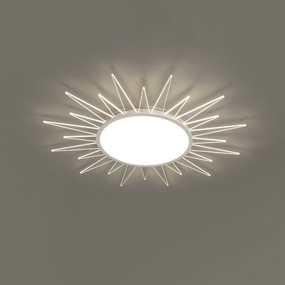 Modern Minimalist Sun Round Aluminum Acrylic LED Flush Mount Ceiling Light for Bedroom