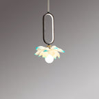 Contemporary Creative Flower Oval Resin Iron 1-light Pendant Light for Bedroom