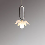 Contemporary Creative Flower Oval Resin Iron 1-light Pendant Light for Bedroom