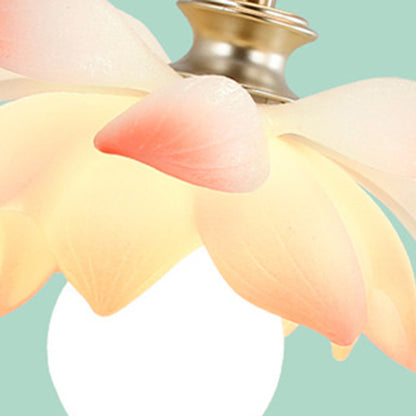 Contemporary Creative Flower Oval Resin Iron 1-light Pendant Light for Bedroom