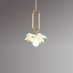 Contemporary Creative Flower Oval Resin Iron 1-light Pendant Light for Bedroom