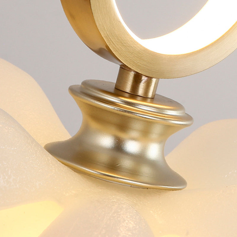 Contemporary Creative Flower Oval Resin Iron 1-light Pendant Light for Bedroom
