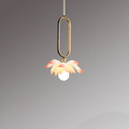 Contemporary Creative Flower Oval Resin Iron 1-light Pendant Light for Bedroom