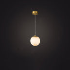 Traditional Chinese Sphere Copper Marble 1-Light Pendant Light For Bedroom