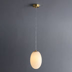 Traditional Chinese Sphere Copper Marble 1-Light Pendant Light For Bedroom