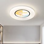 Modern Minimalist Flower Round Iron Acrylic LED Flush Mount Ceiling Light For Bedroom