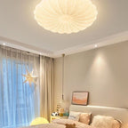 Modern Minimalist Flower Round Iron Acrylic LED Flush Mount Ceiling Light For Bedroom