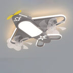 Contemporary Creative Airplane Iron Acrylic LED Flush Mount Ceiling Fan Light for Bedroom