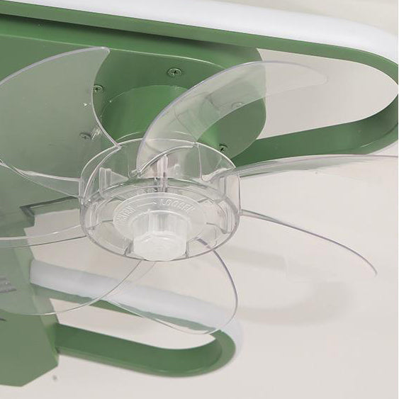 Contemporary Creative Airplane Iron Acrylic LED Flush Mount Ceiling Fan Light for Bedroom