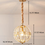 Modern Luxury Sphere Iron Crystal 3-Light Pendant Light For Living Room