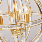 Modern Luxury Sphere Iron Crystal 3-Light Pendant Light For Living Room