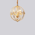 Modern Luxury Sphere Iron Crystal 3-Light Pendant Light For Living Room