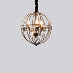 Modern Luxury Sphere Iron Crystal 3-Light Pendant Light For Living Room