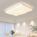 Modern Minimalist Rectangular Iron Plastic LED Flush Mount Ceiling Light For Bedroom