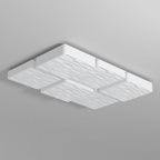Modern Minimalist Rectangular Iron Plastic LED Flush Mount Ceiling Light For Bedroom