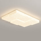 Modern Minimalist Rectangular Iron Plastic LED Flush Mount Ceiling Light For Bedroom