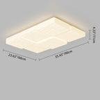 Modern Minimalist Rectangular Iron Plastic LED Flush Mount Ceiling Light For Bedroom