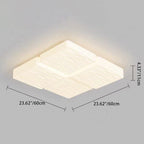 Modern Minimalist Rectangular Iron Plastic LED Flush Mount Ceiling Light For Bedroom