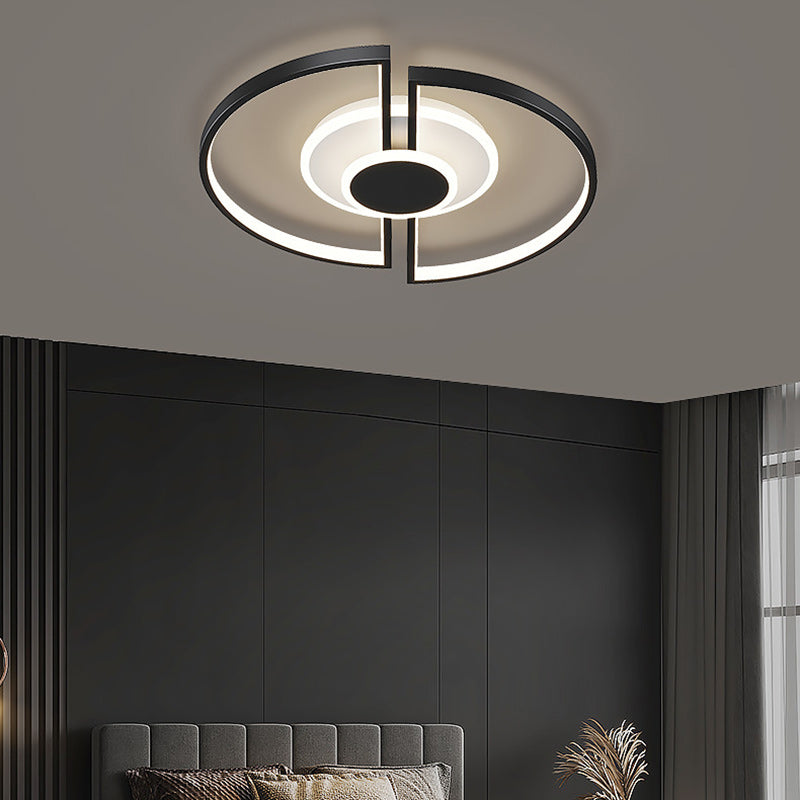 Contemporary Scandinavian Square Iron Acrylic LED Flush Mount Ceiling Light for Bedroom