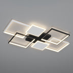 Contemporary Scandinavian Square Iron Acrylic LED Flush Mount Ceiling Light for Bedroom