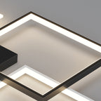 Contemporary Scandinavian Square Iron Acrylic LED Flush Mount Ceiling Light for Bedroom