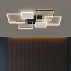 Contemporary Scandinavian Square Iron Acrylic LED Flush Mount Ceiling Light for Bedroom