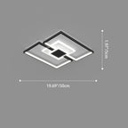 Contemporary Scandinavian Square Iron Acrylic LED Flush Mount Ceiling Light for Bedroom