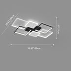 Contemporary Scandinavian Square Iron Acrylic LED Flush Mount Ceiling Light for Bedroom
