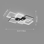 Contemporary Scandinavian Square Iron Acrylic LED Flush Mount Ceiling Light for Bedroom