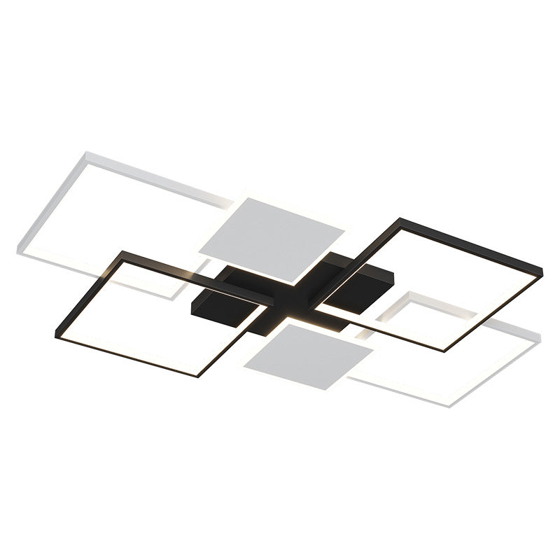 Contemporary Scandinavian Square Iron Acrylic LED Flush Mount Ceiling Light for Bedroom