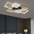 Contemporary Scandinavian Square Iron Acrylic LED Flush Mount Ceiling Light for Bedroom