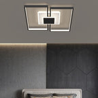 Contemporary Scandinavian Square Iron Acrylic LED Flush Mount Ceiling Light for Bedroom