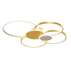 Modern Minimalist Circle Iron Silicone Acrylic LED Semi-Flush Mount Ceiling Light For Bedroom Lumendat