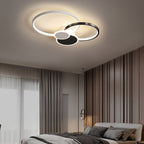 Modern Minimalist Circle Iron Silicone Acrylic LED Semi-Flush Mount Ceiling Light For Bedroom Lumendat