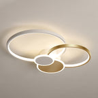 Modern Minimalist Circle Iron Silicone Acrylic LED Semi-Flush Mount Ceiling Light For Bedroom Lumendat