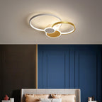 Modern Minimalist Circle Iron Silicone Acrylic LED Semi-Flush Mount Ceiling Light For Bedroom Lumendat