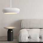 Contemporary Scandinavian Round Iron Plaster LED Pendant Light For Living Room