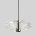 Contemporary Scandinavian Petal Round Acrylic Aluminum LED Pendant Light For Bedroom