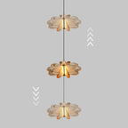 Contemporary Scandinavian Petal Round Acrylic Aluminum LED Pendant Light For Bedroom