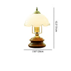 Traditional French Flower Glass Iron Solid Wood LED Table Lamp For Bedroom Lumendat